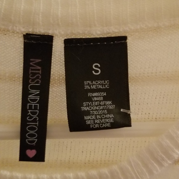 Cream  Striped MissUnderstood Girls' Sweater Dress - Picture 6 of 6